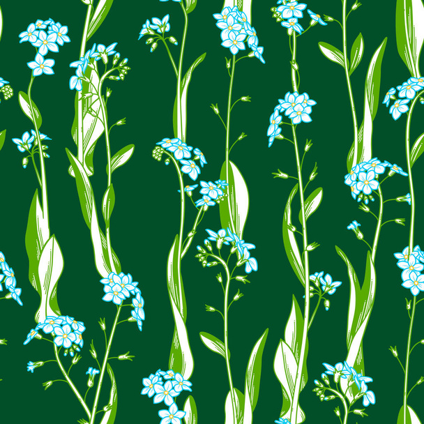 Vector floral seamless pattern. - Wektor, obraz