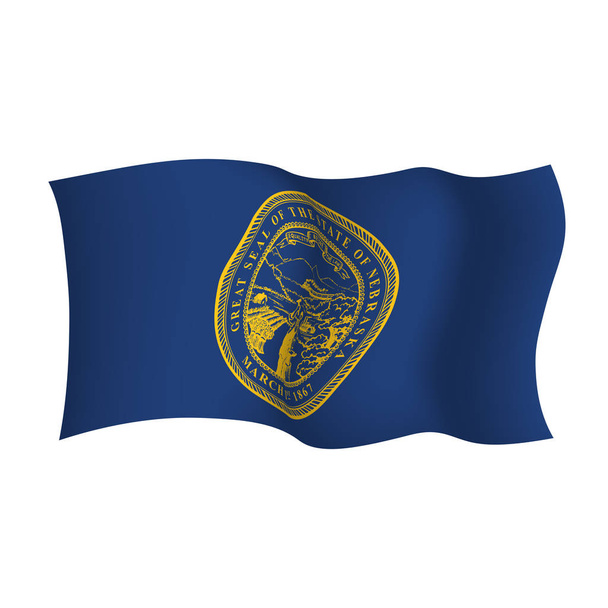Bandeira vetorial ondulada do Nebraska. Ilustração vetorial. Estados Unidos
  - Vetor, Imagem