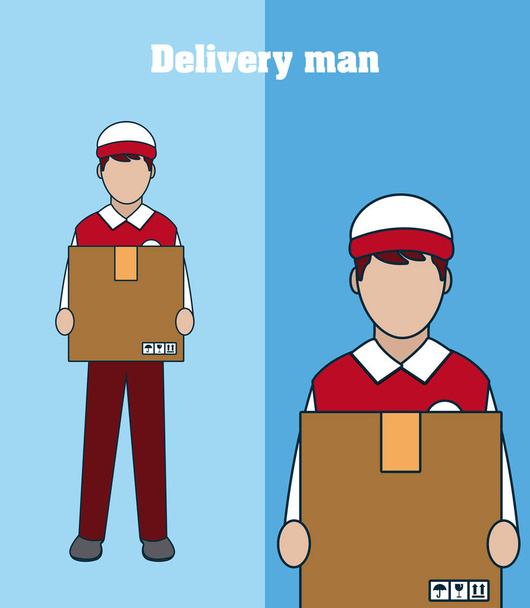Delivery man cartoon - Vector, Image