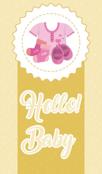 Hola tarjeta de bebé
 - Vector, Imagen