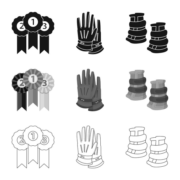 Isolated object of equipment and riding icon. Collection of equipment and competition stock symbol for web. - Vecteur, image