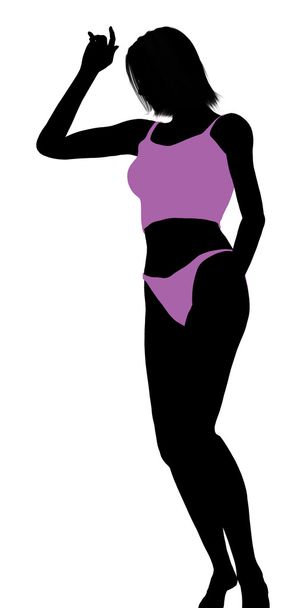 vrouw lingerie silhouet - Foto, afbeelding