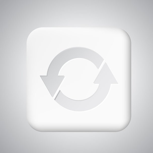 White plastic update button for app - Vektor, obrázek