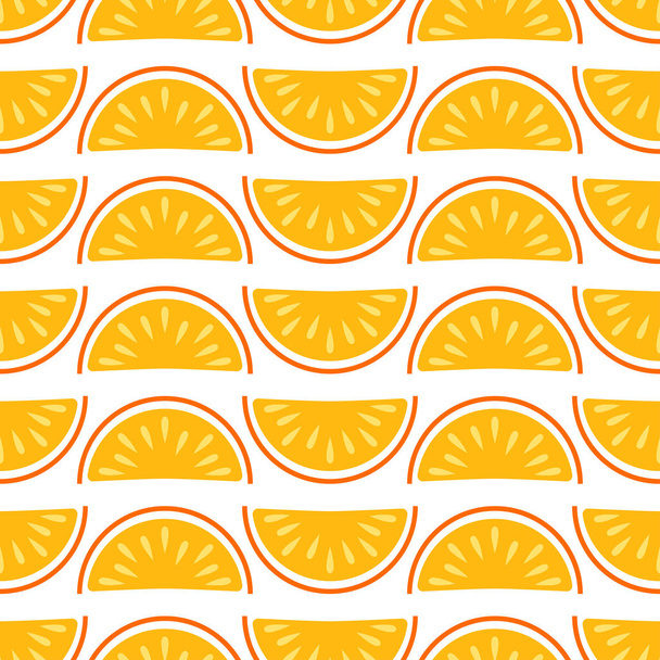 orange fruit vector seamless pattern - Vektör, Görsel
