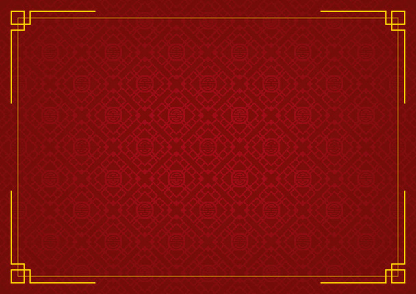 chinese new year background, abstract oriental wallpaper, red rhombus and octagon inspiration, vector illustration  - Vector, Image