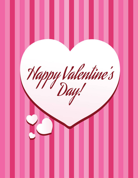 Simple pink Valentine's Day vector card with big heart - Vektor, Bild