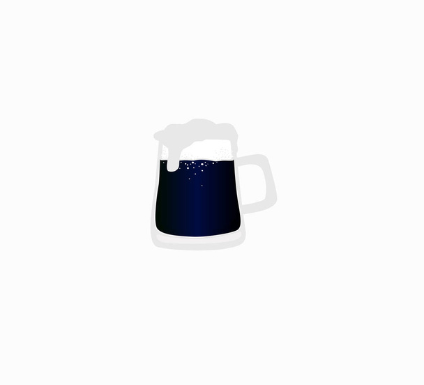 Icono de vector plano - taza de cerveza oscura aislada. Icono web de bebidas alcohólicas para smartphone o sitio web. Vacaciones - día de la cerveza
 - Vector, imagen