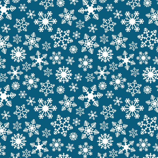 Χιονονιφάδα απλό διάνυσμα χωρίς ραφές μοτίβο 2 μπλε - Διάνυσμα, εικόνα