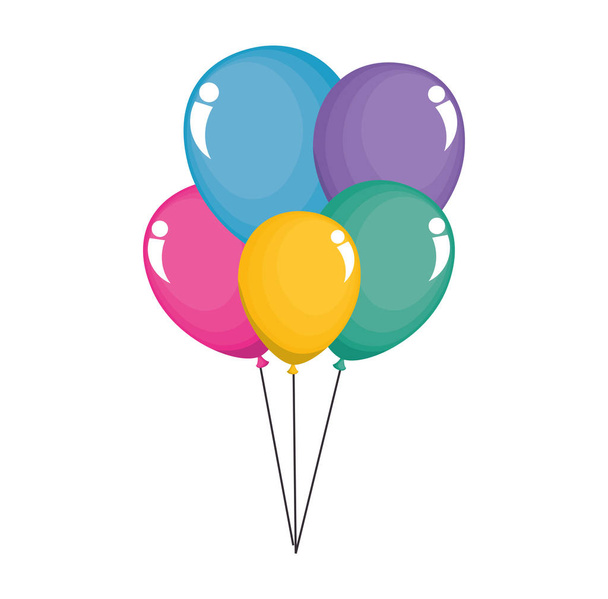ballonnen helium zwevende pictogram - Vector, afbeelding