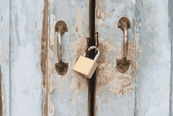 Lock and the wooden door, safety - Photo, Image
