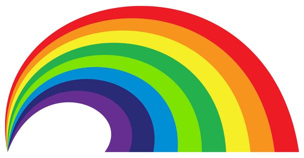 Rainbow illustration, rainbow graphic element  isolated on white - Vector, Image