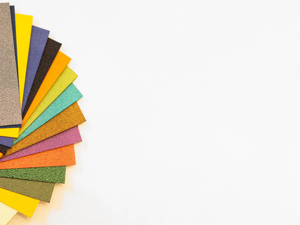 Multicolored paper swatch palette. Catalog paper for printing - 写真・画像