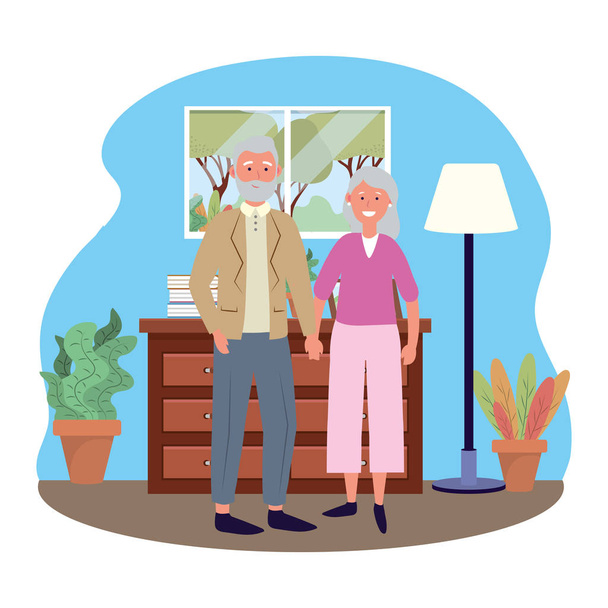 ηλικιωμένο ζευγάρι avatar - Διάνυσμα, εικόνα