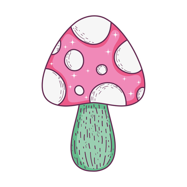 Cute Little grzyb ikona - Wektor, obraz