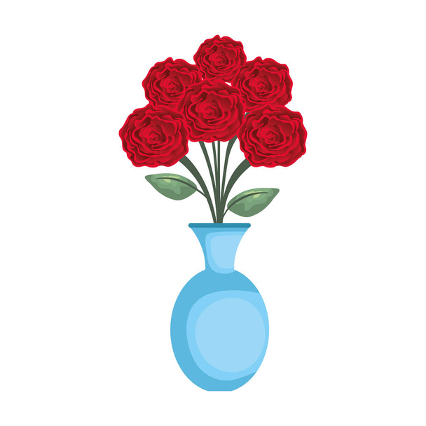 vase with roses icon - Vector, afbeelding