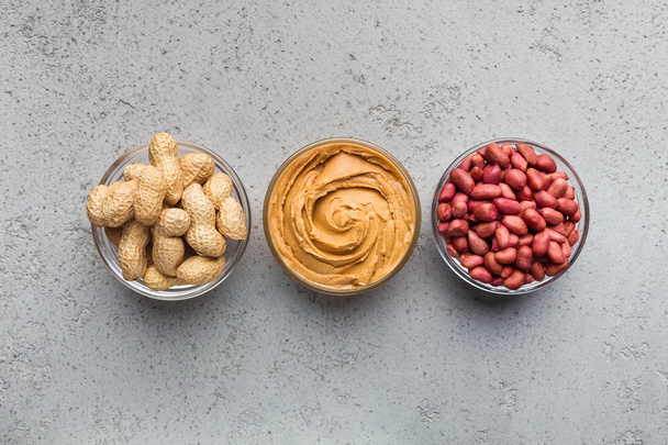 Bowls with peanuts and peanut butter - Photo, Image