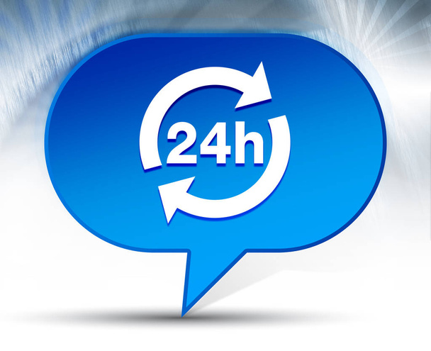 24 hours update icon blue bubble background - Photo, Image