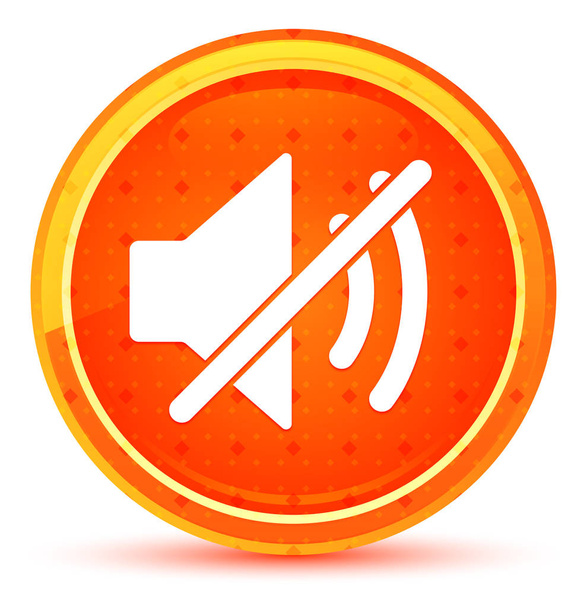 Némítás hangszóró ikon természetes narancssárga kerek gomb - Fotó, kép