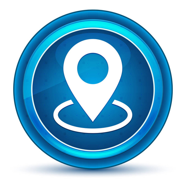 Mapa icono punto globo ocular azul botón redondo
 - Foto, Imagen