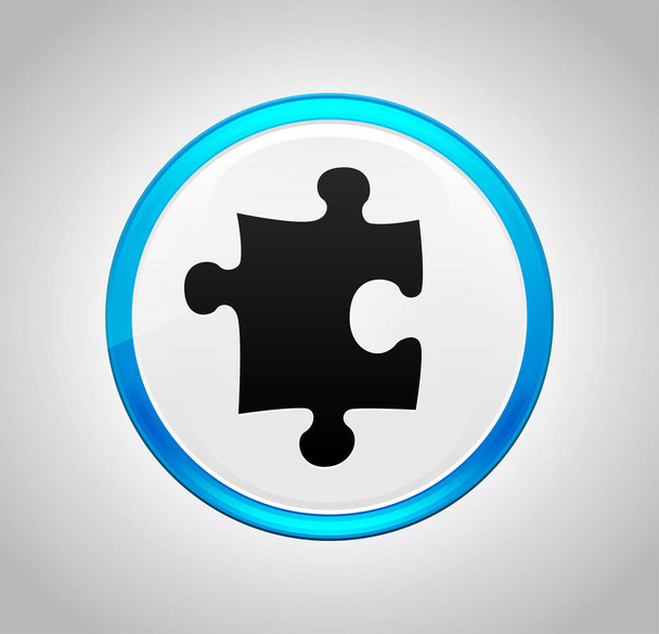Puzzle ikon kerek kék nyomógomb - Fotó, kép