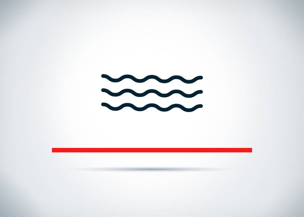 Deniz dalgaları simgesi soyut düz arka plan tasarım illüstrasyon - Fotoğraf, Görsel