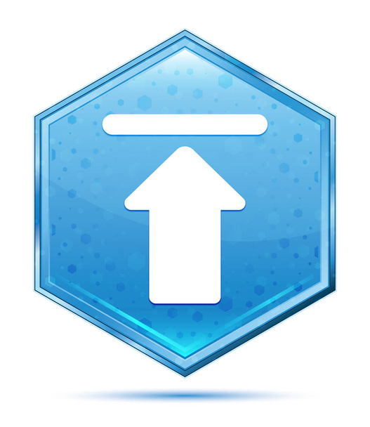Кнопка загрузки значка кристалла синий шестиугольник
 - Фото, изображение