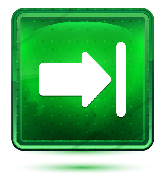 Successivo icona al neon verde chiaro pulsante quadrato
 - Foto, immagini