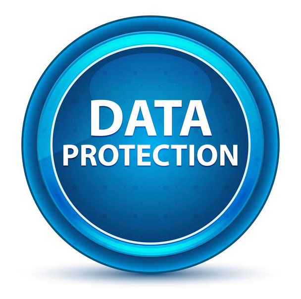 Datenschutz Augapfel blauer runder Knopf - Foto, Bild