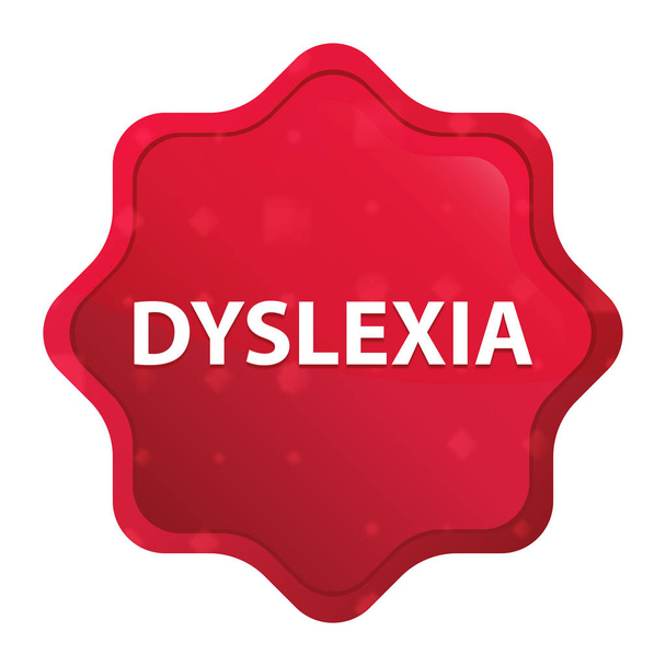 Dyslexie Misty Rose Rode Starburst sticker knop - Foto, afbeelding
