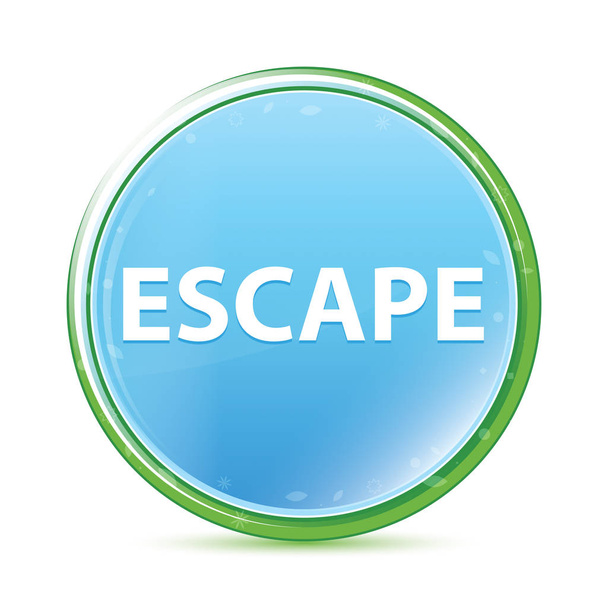 Escape natural aqua cyan botón redondo azul
 - Foto, imagen