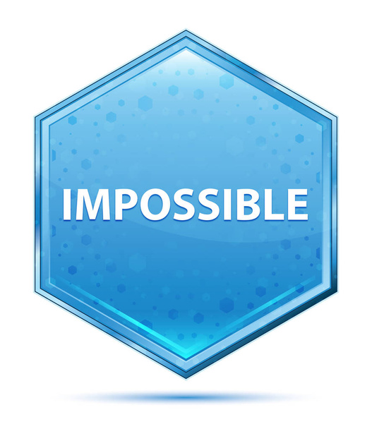 Botón de hexágono azul cristal imposible
 - Foto, Imagen
