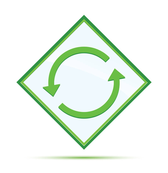 Update arrow icon modern abstract green diamond button - Photo, Image
