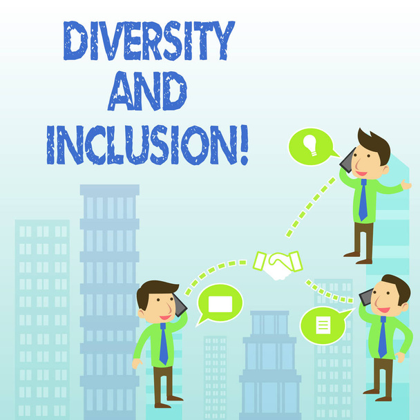 Tekst schrijven Diversiteit en inclusie. Bedrijfsconcept voor bereik huanalyse verschil omvat ras etniciteit geslacht. - Foto, afbeelding
