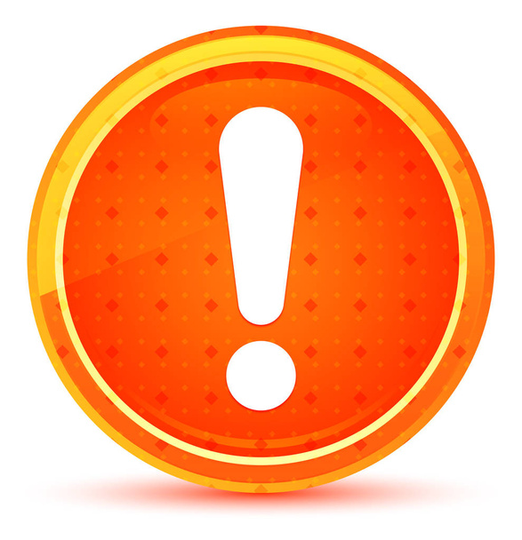 Exclamation mark icon natural orange round button - Photo, Image