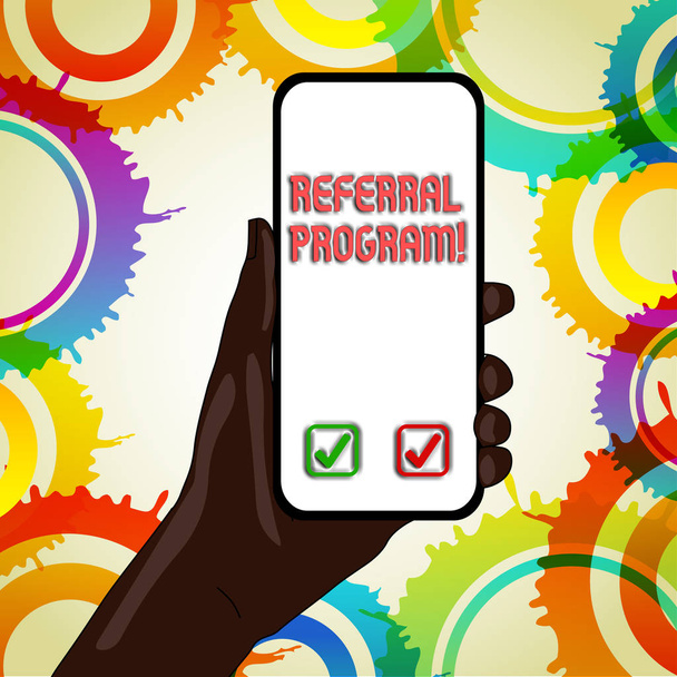Text sign showing Referral Program. Conceptual photo internal recruitment method employed by organizations. - Photo, Image