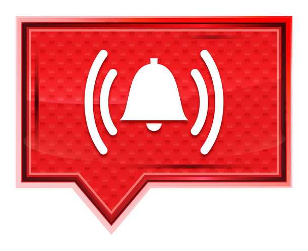 Alarm zil ikonu puslu gül pembe afiş düğmesi - Fotoğraf, Görsel