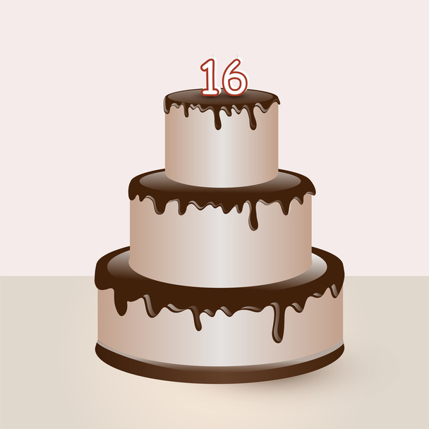 Doux gâteau d'anniversaire. Illustration vectorielle
. - Vecteur, image