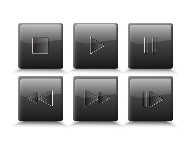 Vector set of media buttons - Vector, Image