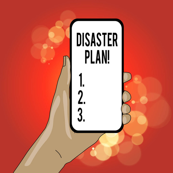 A Katasztrófa Tervet bemutató feljegyzés. Üzleti fotó bemutatja, hogyan reagál egy szervezet egy nem tervezett eseményre. - Fotó, kép