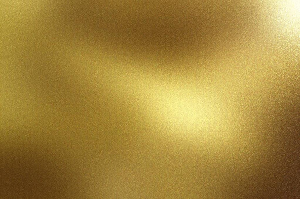 Glowing brushed gold metal wall surface, abstract texture background - Photo, Image