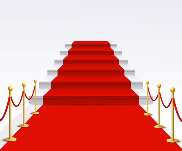 Luxury red carpet staircase background, success and fame walk for vip gala celebration event - Vetor, Imagem
