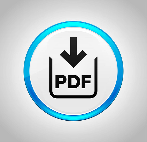 PDF document download icon round blue push button - Photo, Image