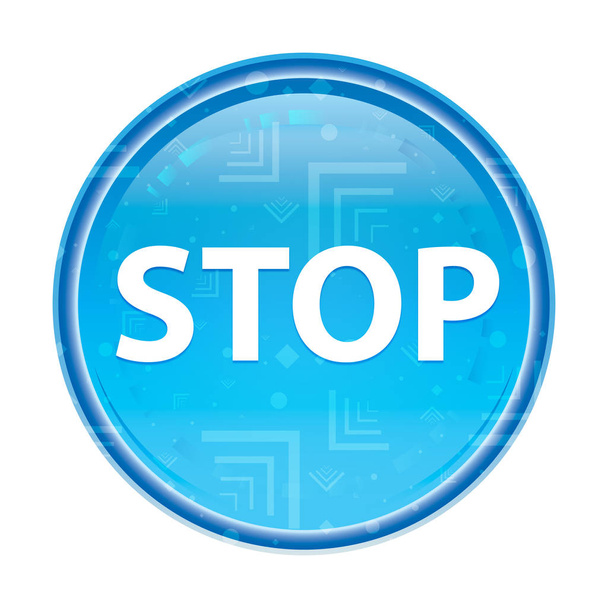 Detener botón redondo azul floral
 - Foto, Imagen