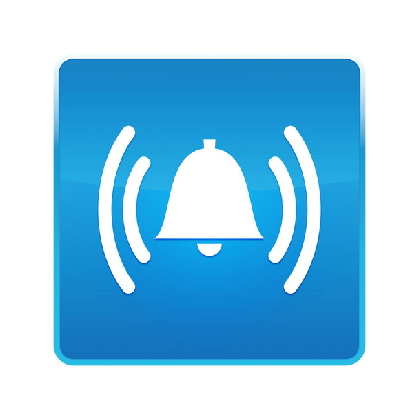 Vyzvánění ikona zvonku lesklé modré čtvercové tlačítko - Fotografie, Obrázek
