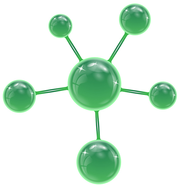 白い背景の上の緑の色の球 - ベクター画像