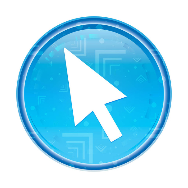 Kurzor ikon virágos kék kerek gomb - Fotó, kép