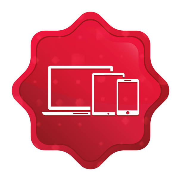 Cyfrowy inteligentny urządzenia ikona mglisty Róża czerwony Starburst naklejka Tyłek - Zdjęcie, obraz