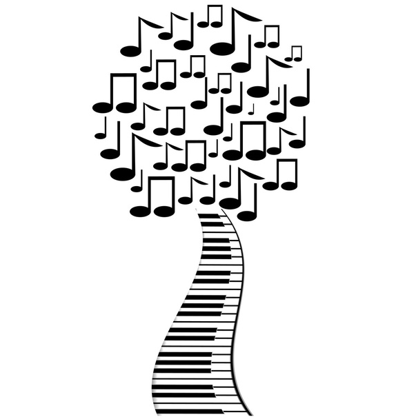 Abstract tree from notes and keys - Vector, Image
