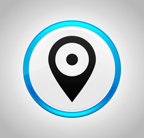 Localización pin icono ronda pulsador azul
 - Foto, Imagen