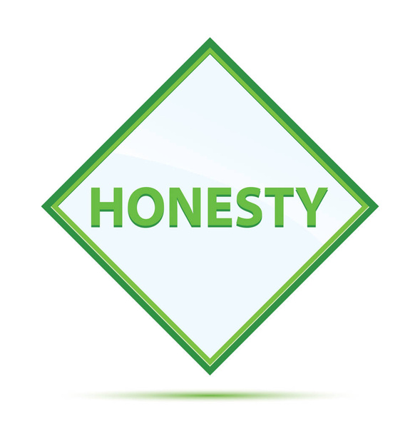 Honestidade moderna abstrato botão diamante verde
 - Foto, Imagem